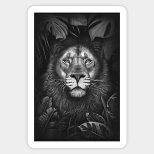 Lion in tropical leaves Sticker